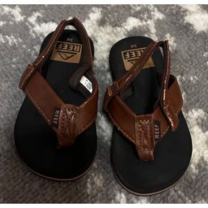 Reef Little Tiwnpin Toadler Brown Flip-Flop Sandals 3/4